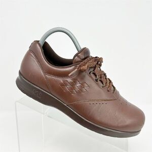 SAS Women's Free Time Brown Leather Lace Up Walking Shoes Size 7.5 M Casual